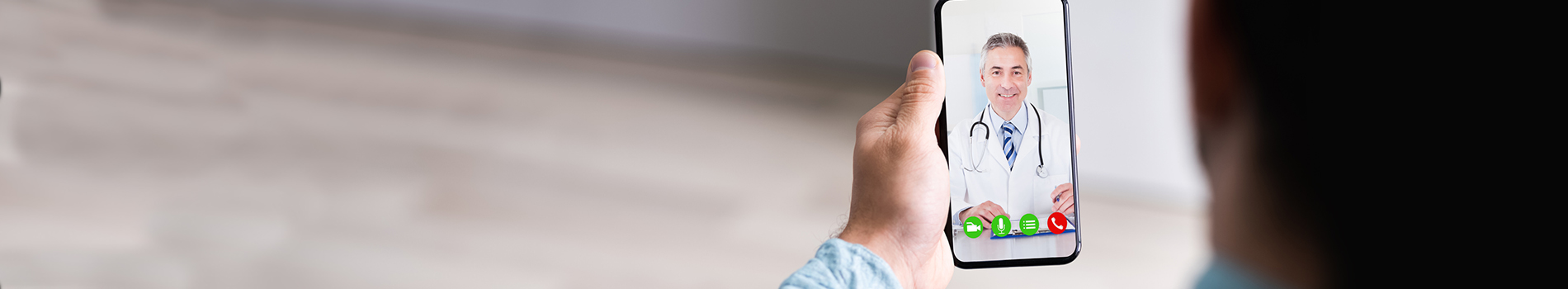 A patient makes a telemedicine call