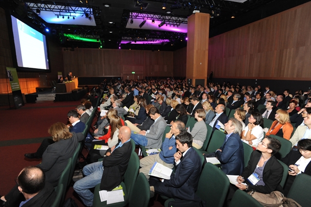 International Congress delegates listen to a lecture in Stockholm, Sweden, in June 2014.