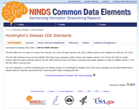 NINDS Common Data Elements NINDS Common Data Elements